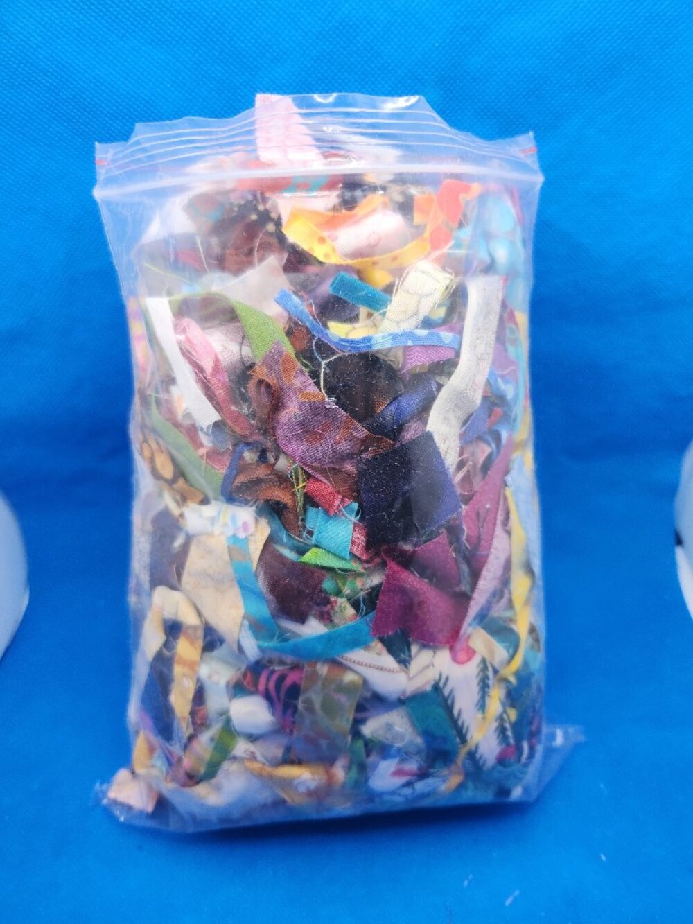 Gallon bag of assorted Cotton and Batik Crumbs, Confetti, Scraps!